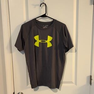 Under Armour Youth Charcoal and Neon Yellow Tee